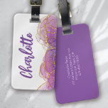 Etiqueta Para Maletas Luxe Purple Gold personalizado<br><div class="desc">Levante su equipaje con esta magnífica etiqueta personalizada para el equipaje</div>