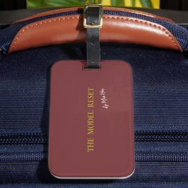 Etiqueta Para Maletas Luxury Deep Burgundy & Gold Parisian Chic Luggage 