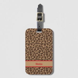 Etiqueta Para Maletas Luxury Red with Leopard Print 