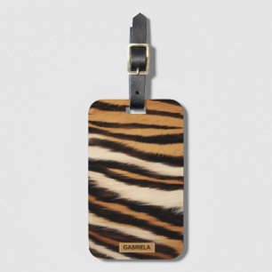 Etiqueta Para Maletas Luxury Tiger Skin Faux Fur Wild Animal Stripe