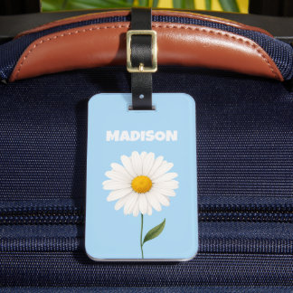 Etiqueta Para Maletas Luz suave personalizada cielo azul blanco flor vac