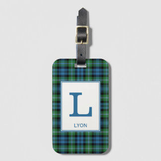Etiqueta Para Maletas Lyon Tartan Bright Blue and Green Plastum