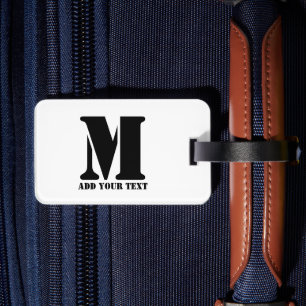 Etiqueta Para Maletas M Monograma simple Minimalista moderno personaliza
