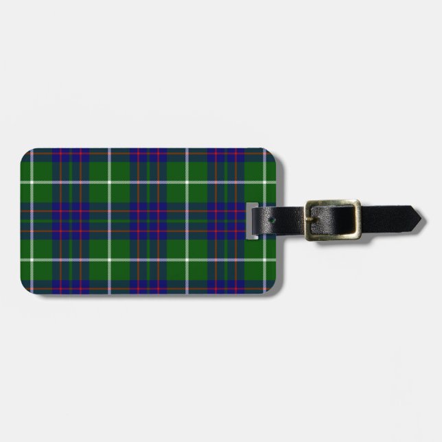 Etiqueta Para Maletas MacIntyre tartan blue plaid (Frente Horizontal)