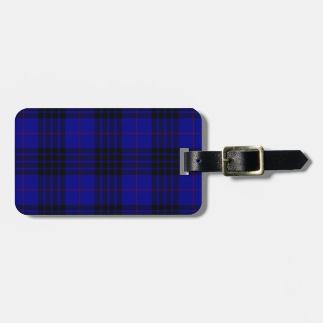 Etiqueta Para Maletas MacKay tartan azul chapa (Frente Horizontal)