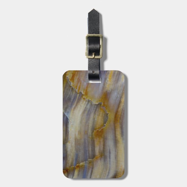 Etiqueta Para Maletas Madera Petrificada Ondulada (Frente Vertical)