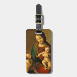 Etiqueta Para Maletas Madonna y niño con los santos