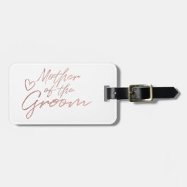 Etiqueta Para Maletas Madre del Groom - Rosa Relieve metalizado de imita
