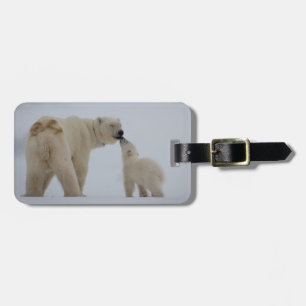 Etiqueta Para Maletas Madre del oso polar con cachorro