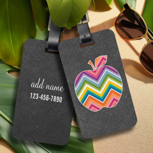 Etiqueta Para Maletas Maestro personalizado Apple con patrón Chevron a l