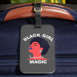 Etiqueta Para Maletas Magia de chica negro tras el mes de historia negra