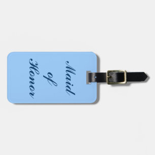 Etiqueta Para Maletas Maid of Honor, Blue Scroll LuaggTag en azul