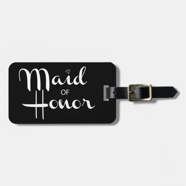 Etiqueta Para Maletas Maid of Honor Retro Script (Frente Horizontal)