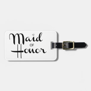 Etiqueta Para Maletas Maid of Honor Retro Script