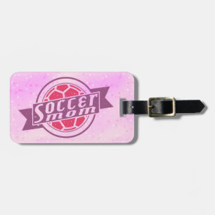 Etiqueta Para Maletas Maleta morada y rosa de la madre del fútbol