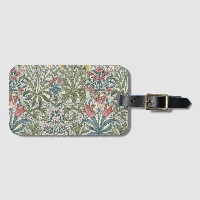 Etiqueta Para Maletas Malezas del bosque de William Morris (Anverso horizontal)