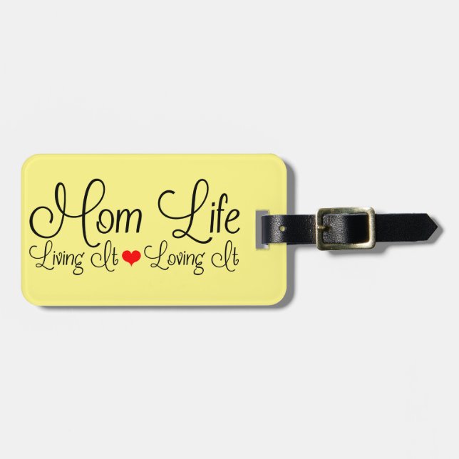 Etiqueta Para Maletas Mamá Vida Amarillo (Frente Horizontal)