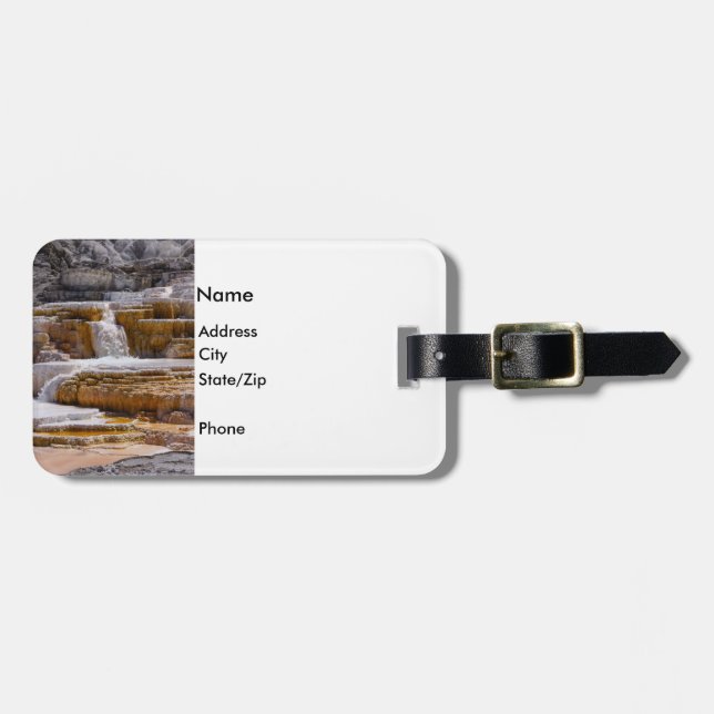 Etiqueta Para Maletas Mammoth Springs Falls (Frente Horizontal)