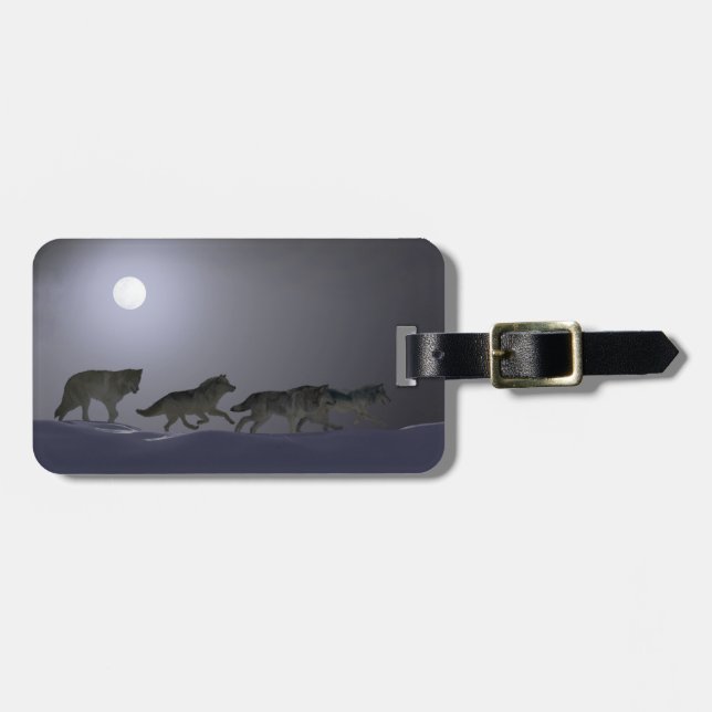 Etiqueta Para Maletas Manada de Lobos  (Frente Horizontal)