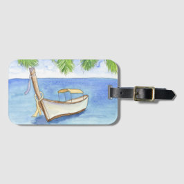 Etiqueta Para Maletas Mañana en Bali Watercolor