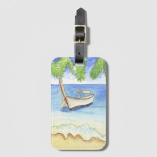 Etiqueta Para Maletas Mañana en Bali Watercolor