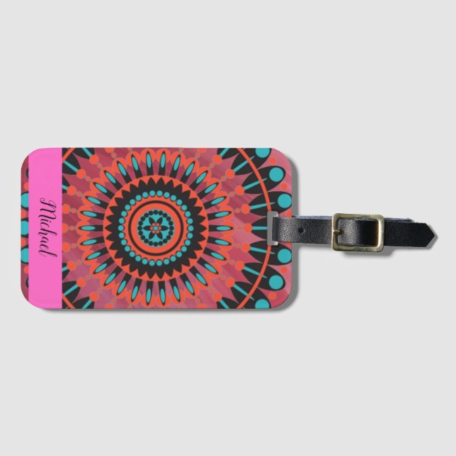 Etiqueta Para Maletas Mandala (Anverso horizontal)