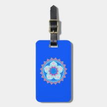 Mandala Azul Rosa sobre Fondo Azul