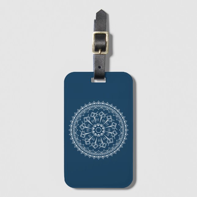 Etiqueta Para Maletas Mandala hecha de Seashells (Anverso vertical)
