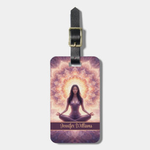Etiqueta Para Maletas Mandalá Meditación Mujer Nombre Personalizado Bril