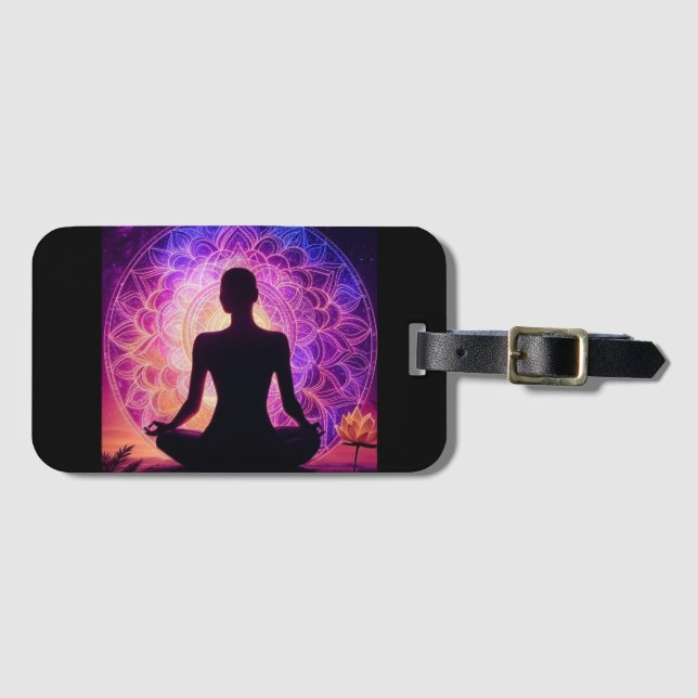 Etiqueta Para Maletas Mandala meditativa (Anverso horizontal)