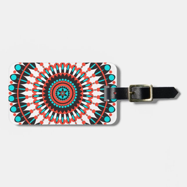 Etiqueta Para Maletas Mandala nativa norteamericana (Frente Horizontal)
