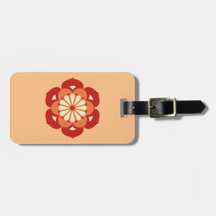 Etiqueta Para Maletas Mandala, pastel y Naranja mandarín