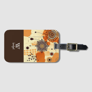 Etiqueta Para Maletas Mandala rusa moderna de otoño de terruño