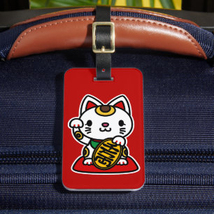 Etiqueta Para Maletas Maneki Neko (Gato de la Suerte)