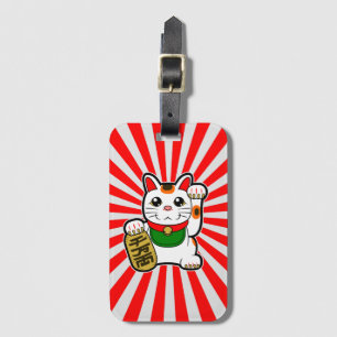 Etiqueta Para Maletas Maneki Neko: Gato Suertudo Japonés 