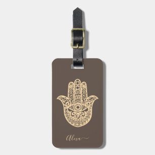 Etiqueta Para Maletas Mano de hamsa afortunada personalizada Cute