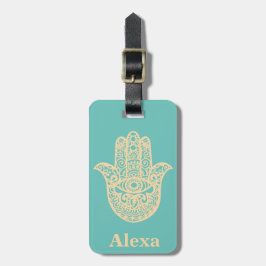 Etiqueta Para Maletas Mano de hamsa afortunada personalizada Cute