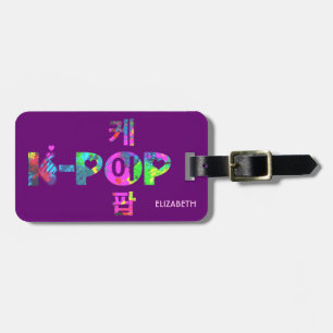 Etiqueta Para Maletas Mano y corazón Kpop colorido del símbolo de Kpop