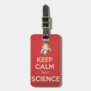Etiqueta Para Maletas Mantén la calma y confía en la ciencia