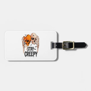 Etiqueta Para Maletas Mantén PNG espeluznante, Halloween de cráneo retro