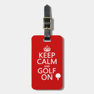 Etiqueta Para Maletas Mantenga la calma y el golf encendido -