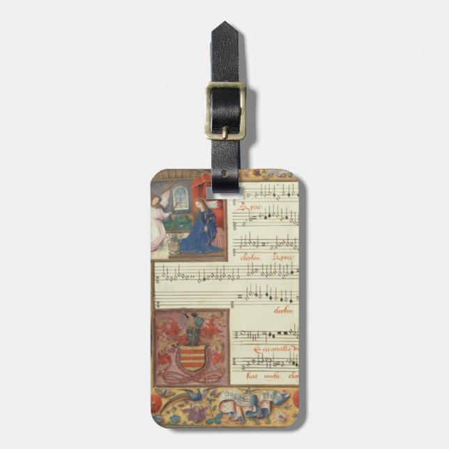 Etiqueta Para Maletas Manuscrito de canto medieval (Frente Vertical)