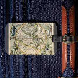 Etiqueta Para Maletas Mapa antiguo, 1596, América Sive Novus Orbis