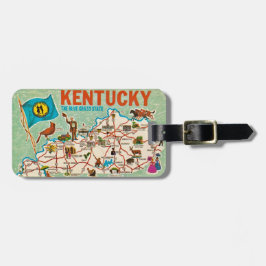 Etiqueta Para Maletas Mapa Colorido Antiguo de Kentucky