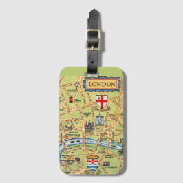 Etiqueta Para Maletas Mapa colorido ilustrado de Londres Inglaterra