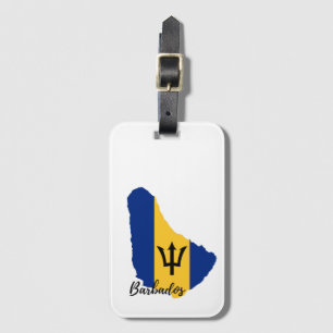 Etiqueta Para Maletas Mapa de bandera de Barbados