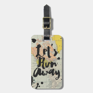 Etiqueta Para Maletas Mapa de época tipografía de viaje de fuga fría