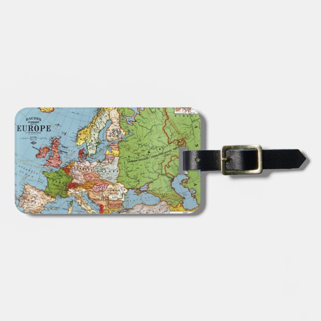 Etiqueta Para Maletas Mapa de Europa (Frente Horizontal)