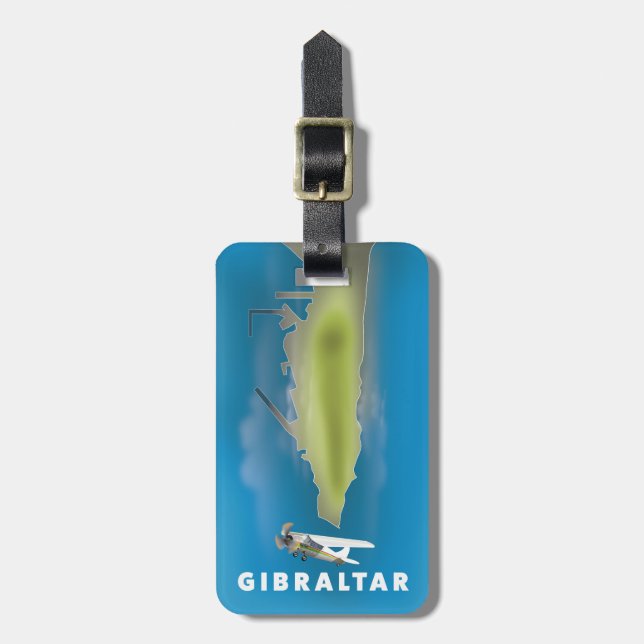 Etiqueta Para Maletas Mapa de Gibraltar (Frente Vertical)