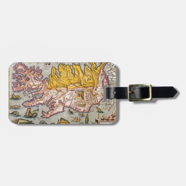 Etiqueta Para Maletas Mapa de Islandia (Frente Horizontal)